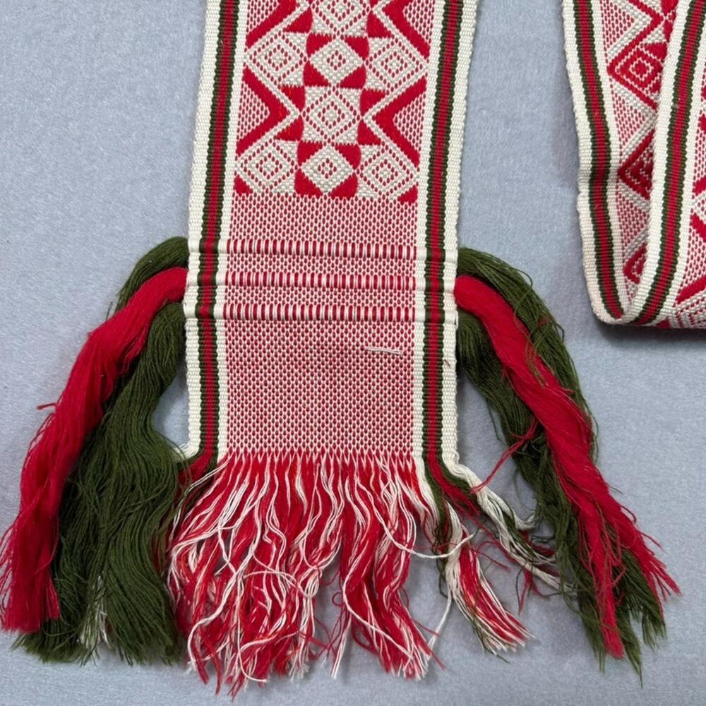 Vintage Soviet Lithuanian Folk Woven Textile Sash Dovana USSR 230cm - Picture 2 of 9